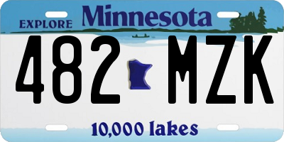 MN license plate 482MZK