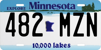 MN license plate 482MZN