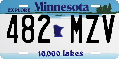 MN license plate 482MZV
