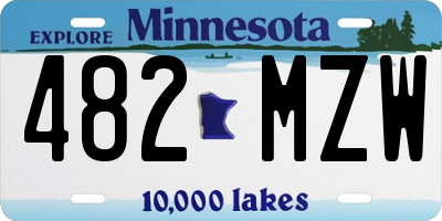 MN license plate 482MZW