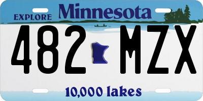 MN license plate 482MZX