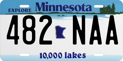 MN license plate 482NAA