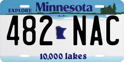 MN license plate 482NAC