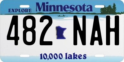 MN license plate 482NAH