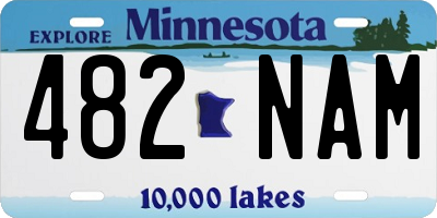 MN license plate 482NAM