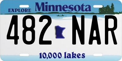 MN license plate 482NAR