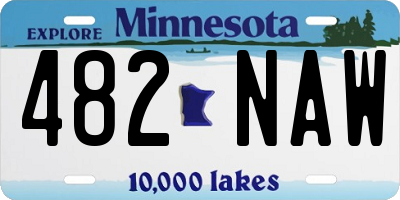 MN license plate 482NAW