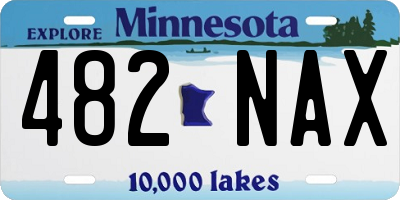 MN license plate 482NAX