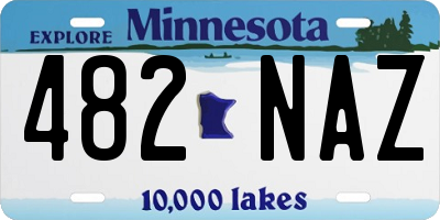 MN license plate 482NAZ