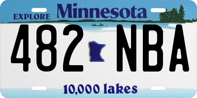 MN license plate 482NBA