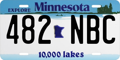 MN license plate 482NBC
