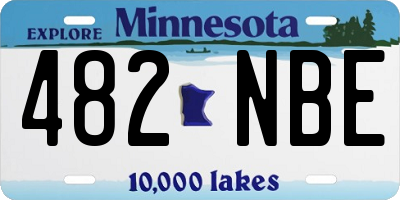 MN license plate 482NBE
