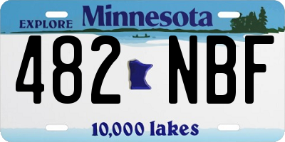 MN license plate 482NBF