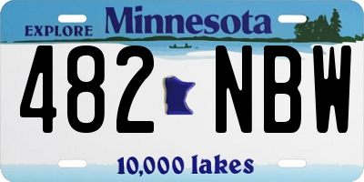 MN license plate 482NBW