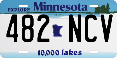 MN license plate 482NCV