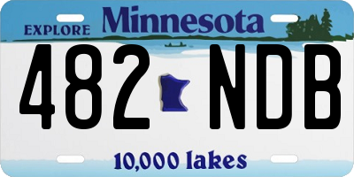 MN license plate 482NDB