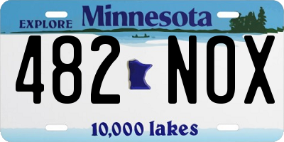 MN license plate 482NOX