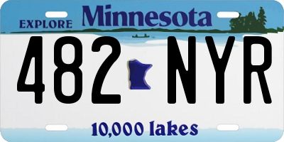 MN license plate 482NYR