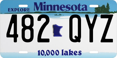 MN license plate 482QYZ
