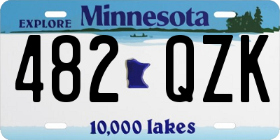 MN license plate 482QZK