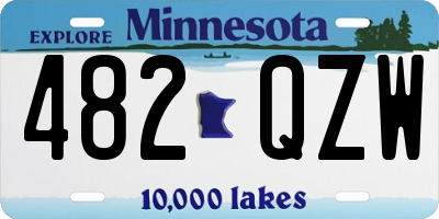 MN license plate 482QZW