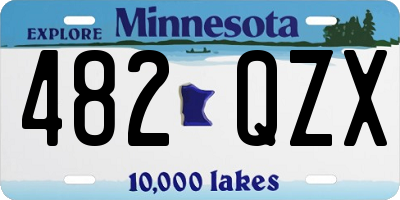 MN license plate 482QZX