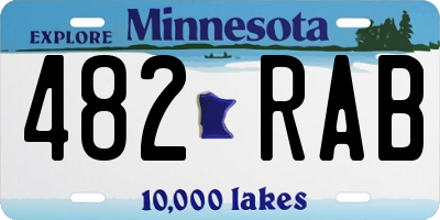 MN license plate 482RAB