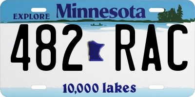 MN license plate 482RAC