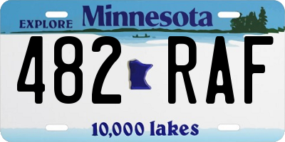 MN license plate 482RAF