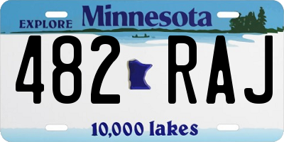 MN license plate 482RAJ
