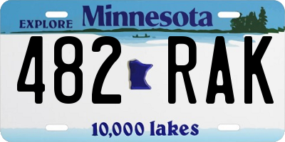 MN license plate 482RAK