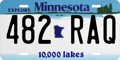 MN license plate 482RAQ