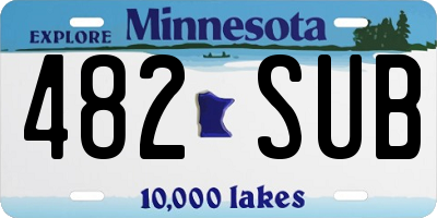 MN license plate 482SUB
