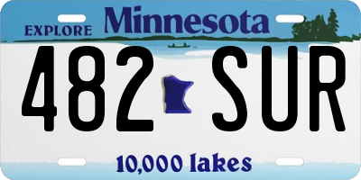 MN license plate 482SUR