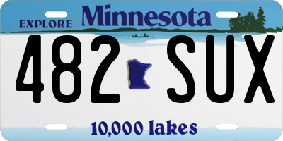 MN license plate 482SUX