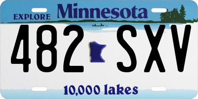 MN license plate 482SXV