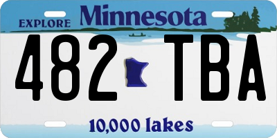 MN license plate 482TBA