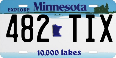 MN license plate 482TIX