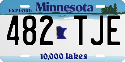 MN license plate 482TJE