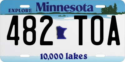 MN license plate 482TOA
