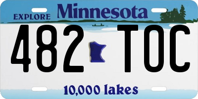 MN license plate 482TOC