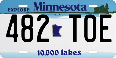 MN license plate 482TOE