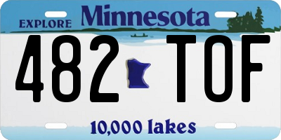 MN license plate 482TOF