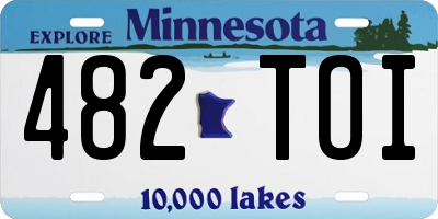 MN license plate 482TOI