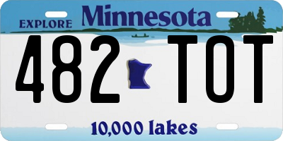 MN license plate 482TOT
