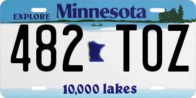 MN license plate 482TOZ
