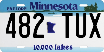 MN license plate 482TUX