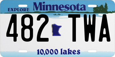 MN license plate 482TWA