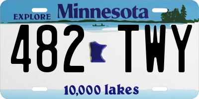 MN license plate 482TWY