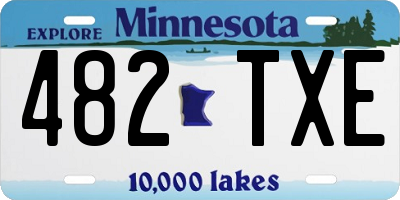 MN license plate 482TXE